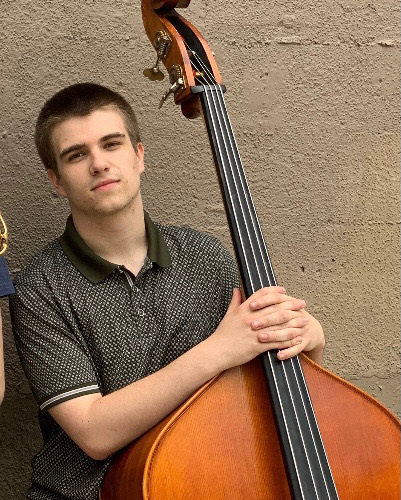 Leo Buczkowski Holding His Violin